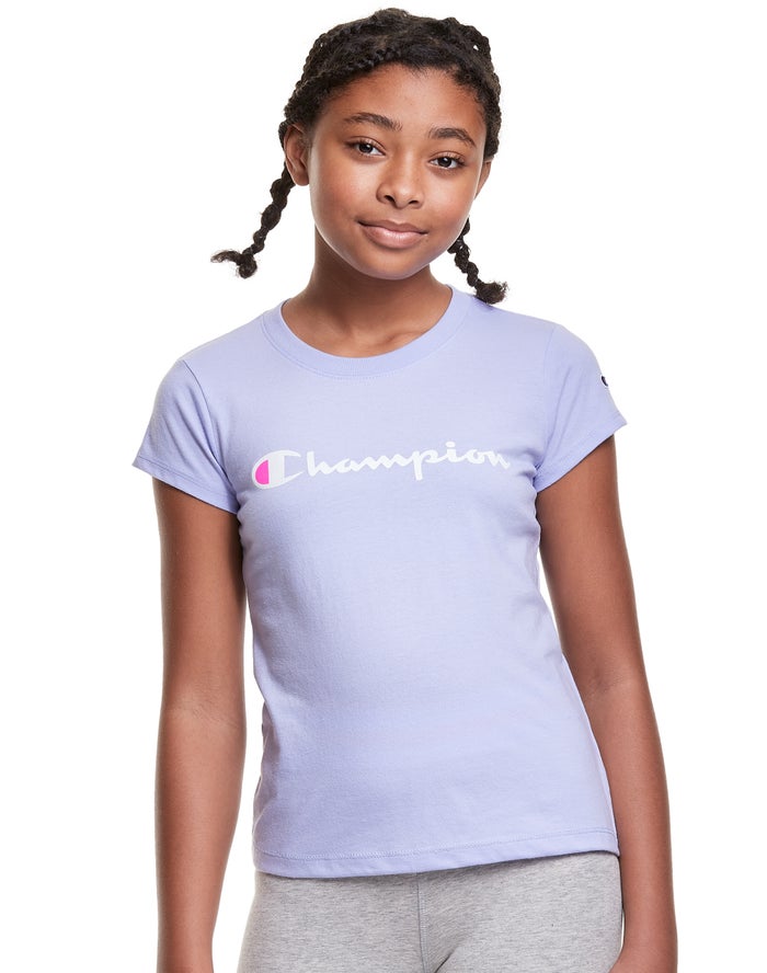 Champion T-Shirt Meisjes - LichtPaars - Tee Script Logo ( 098471-VCB )